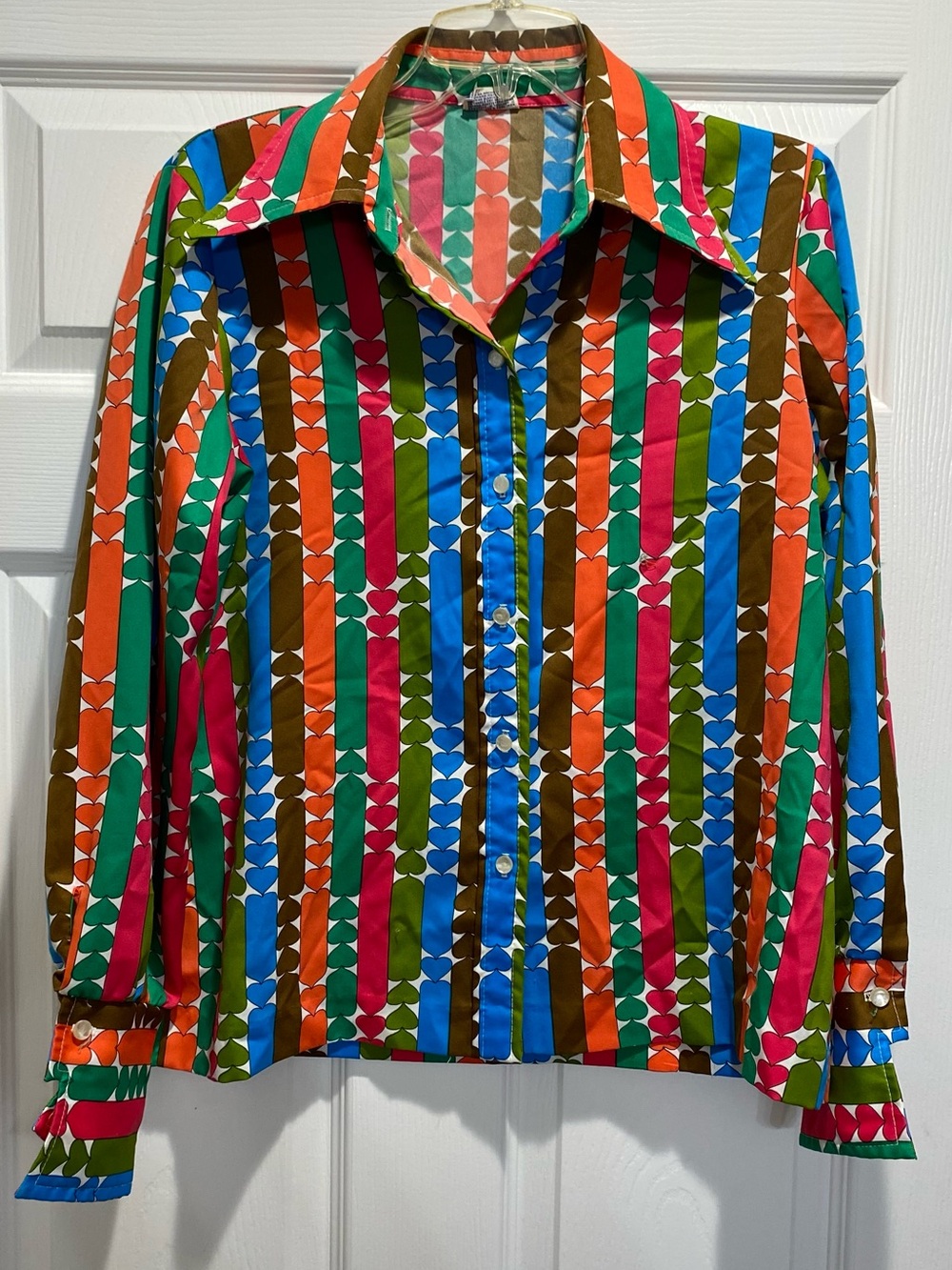 Pykettes Retro Multicolor Geometric Button-Down Shirt
